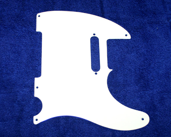 White enamel aluminium Telecaster pickguard