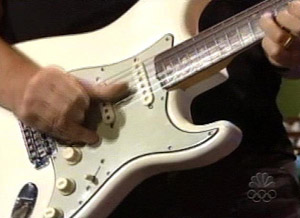 The white '64 Strat that was used for the lead in Sailing to Philadelphia