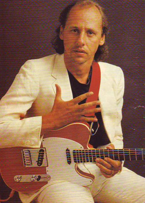 The red Schecter Tele in 1984 - used extensively on the Cal album or on Walk of Life a year later